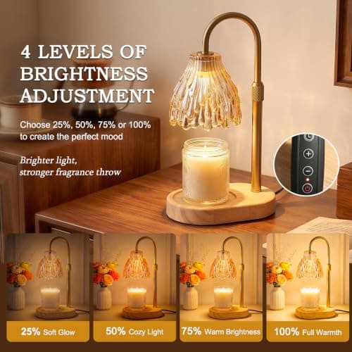 Dimmable Candle Warmer Lamp with Timer,Candle Lamp for Jar Candles view 5