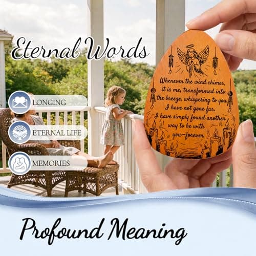 ATALOII Sympathy Gifts for Loss of Loved One, 37" Memorial Wind Chimes with Hummingbird, Bereavement Gift for Mom Dad, Outdoor Remembrance Decor with Engraved Pendant view 5