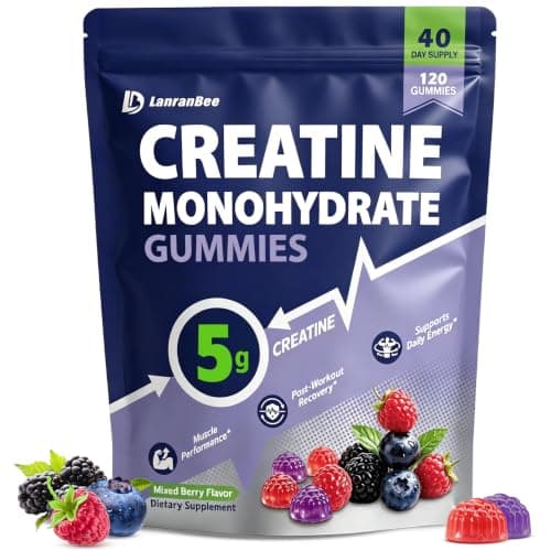 Creatine Gummies for Women & Men, 5g Creatine Monohydrate Gummies, 120 Ct | Third Party Tested Chewable Creatine, Pre-Workout Supplement for Muscle Strength & Recovery, Sugar Free, Mixed Berry Flavor — image 1