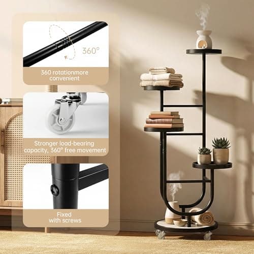 Xizlapu 4 Tiered Tall Plant Stand, Corner Display Rack, Multi-tier Planter Holder for Indoor Living Room Balcony Garden Patio view 6
