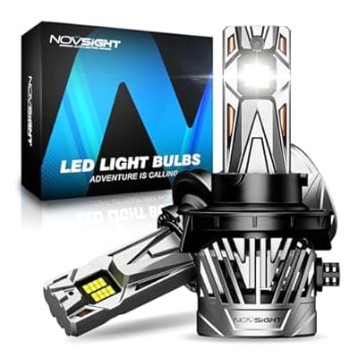 NOVSIGHT 𝐇13 Fog Light Bulbs - 50000LM Extreme Bright 𝐇13/𝟗?08 Fog Lights 6500K White, Effective Heat Dissipation LED Light Bulb, IP68 Waterproof, Plug and Play, Pack of 2