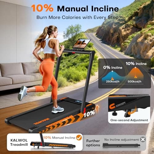 Treadmill with Speaker, 6-in-1 7.5MPH Foldable Treadmill for Home with App Compatible, Walking Pad with 10% Incline, LED Display, 3.0HP Brushless Drive, 350 LB Weight Capacity, 12 HIIT Programs view 5