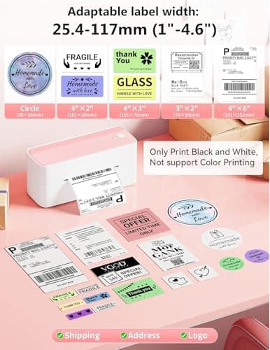 Phomemo Bluetooth Thermal Label Printer, 241BT Label Printer & 20Pcs Labels view 2