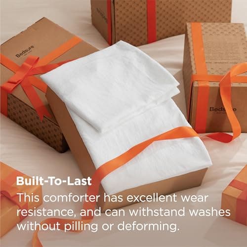 Bedsure King Comforter Set, White Soft Prewashed Bedding for All Seasons, 3 Pieces GentleSoft™ Bed Set, 1 Lightweight Comforter (104"x90") and 2 Pillowcases (20"x36") view 3