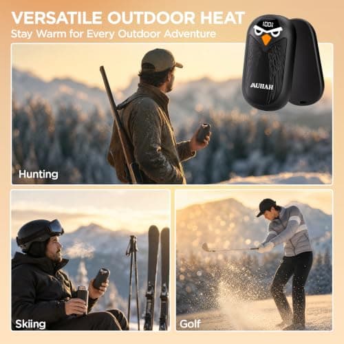Hand Warmers Rechargeable 2 Pack with LED Display, 4 Heat Settings & Fast Heating, Portable Electric Hand Warmers for Camping Hunting Commuting, for Men Women view 5