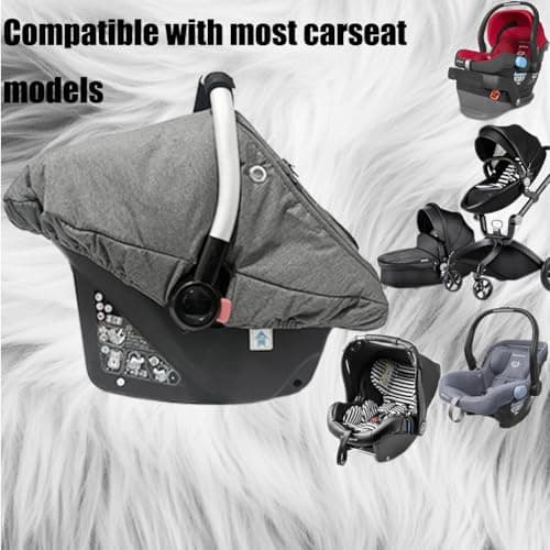Car Seat Covers for Babies, Winter Fleece Covers Baby Car Seat Cover for Newborn Boy Girl,Universal Canopies Covers for Infants Carseat Cover Waterproof Protection Baby Covers Warm and Cozy view 5