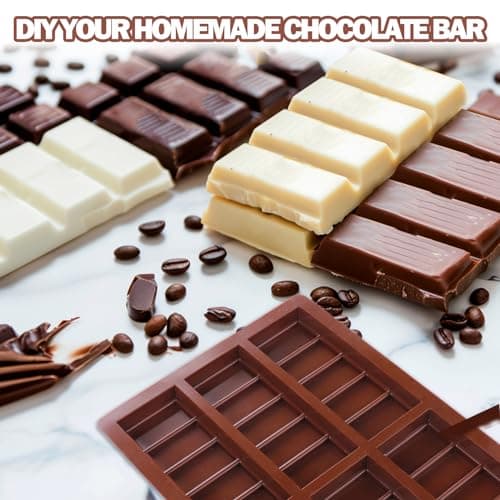 Mity Rain Chocolate Bar Mold Deep, Silicone Thick Mold for Stuffed Bars, Rectangle Knafeh Pistachio Break Apart Candy Molds With 100pcs Storage Bags view 5