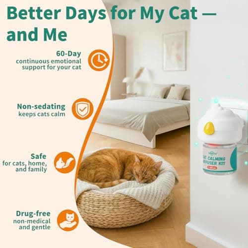 Pawith Cat Calming Diffuser with Pheromones – Cat Pheromone Diffuser for Cats, Helps Reduce Stress, Anxiety, Scratching & Urine Marking, Calming Diffuser for Cats with 2 Refills view 5