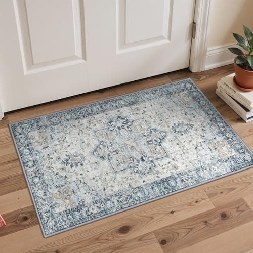 GENIMO Kitchen Rugs Non Slip Washable, 2PCS Kitchen Mats for Floor, Cushioned Standing Mat, Kitchen Runner Rug Floor Mat for Hallway, Laundry, Sink, Entryway, Home, 20"x32"+20"x48", Blue view 7