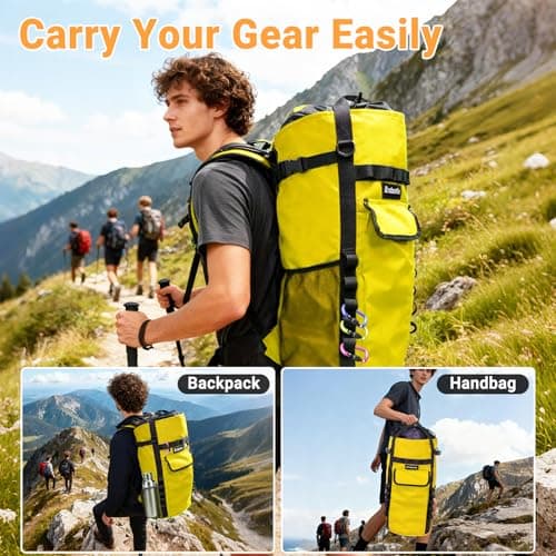 Brobantle Climbing Rope Bag,Large Capacity Arborist Rope Storage Bag,Waterproof Oxford Tree Rock Climbing Rope Backpack,Outdoor Climbing Gear Storage Bag with Hand Straps view 5