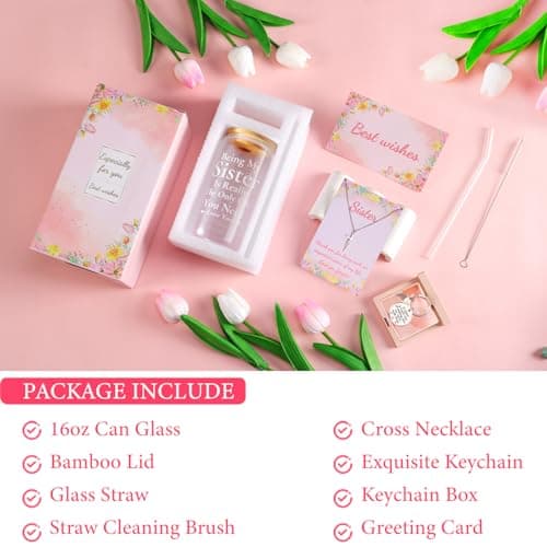 Sister Gifts for Women, Big&Little Sis – Best Cool Sisters Gifts for Birthday, Christmas – Christian Gift – 16oz Funny Sister Glass Cup view 3