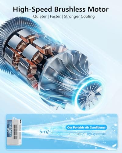 Portable Air Conditioners, 2000ML Personal Air Conditioner, Mini Air Conditioner, Evaporative Air Cooler Fan with 120° Oscillation, 7 RGB Light Modes, 4 Speeds & 1-8H Timer for Bedroom Office view 2