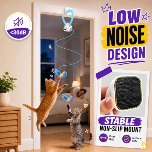 Interactive Cat Toys for Indoor Cats, Clip-On Automatic Flying Bird view 5