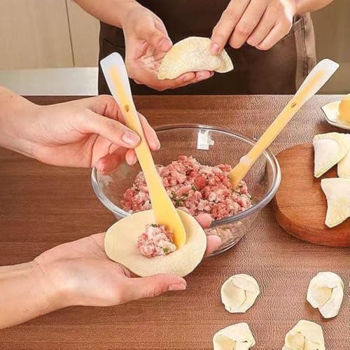 Iosjeude 2-in-1 Dual Ended Kitchen Tool, Dumpling Filling Spoon and Wonton Wrapper, Food Grade Silicone, Non-Stick, Heat Resistant view 2