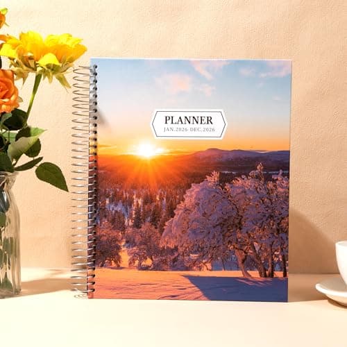 CAGIE 2026 planner Weekly and Monthly Jan 2026-Dec 2026 Hardcover Hourly Daily Planners for Women 26 Calendar Planner with Stickers Spiral Bound Yearly Agenda, 8.5 x 11 view 2
