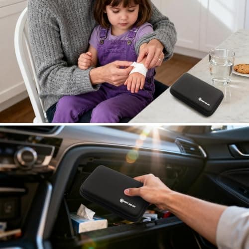 First Aid Kit Mini Small Waterproof Portable Compact Home Car Travel Hiking Red Coating PU Material,Camping,School Supplies,Dorm Room Essentials,Survival Kit,Outdoor Adventure,Office,Refill Supplies view 5
