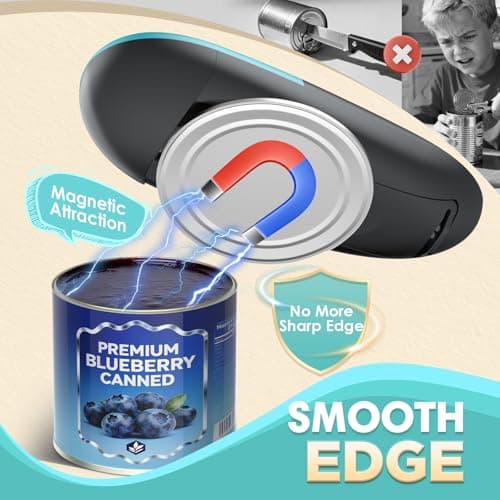Electric Can Opener - Fits All Can Sizes One Touch Automatic Can Opener, Electric Can Opener for Kitchen Food Safe Smooth Edge, Kitchen Gadgets Battery Operated Can Opener for Seniors, Arthritis&Chef view 3