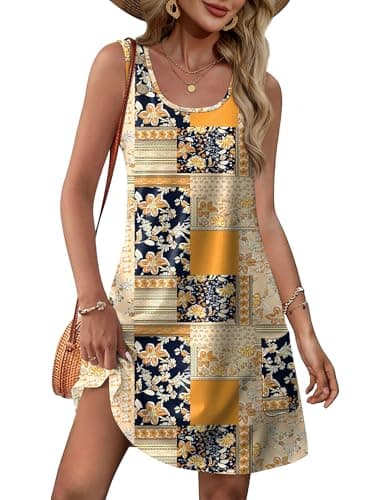 WEESO Summer Dresses for Women Tank Casual Sleeveless Casual Mini Fashion Beach Vacation Dresses with Pockets view 2