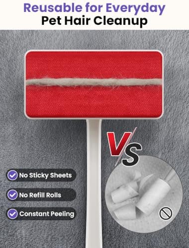 DELOMO Reusable Pet Hair Remover Brush for Furniture, Dog & Cat Fur Remover view 6