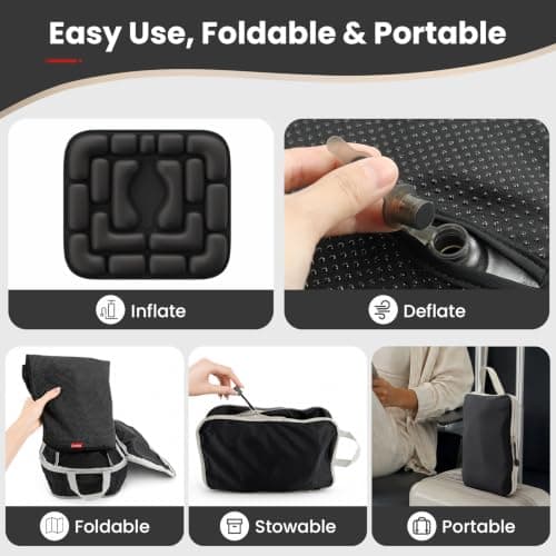 Airplane Seat Cushion, Inflatable & Portable Travel Cushion for Long Flight view 3
