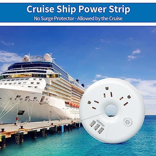 NTONPOWER Travel Power Strip, Cruise Approved Power Strip, Portable Power Strip Flat Plug - 3 Outlets with 3 USB Ports, 4 ft Travel Extension Cord for Cruise Accessories Must Haves, Travel Essentials view 6