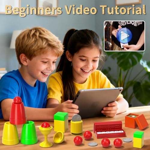Novaluki Magic Kit for Kids, 98 Magic Tricks with Magician Costume, Manual and Videos, Magic Gift Set for 6+ Years Old Beginner Magicians, Halloween Christmas Birthday Party Family Game Fun view 2