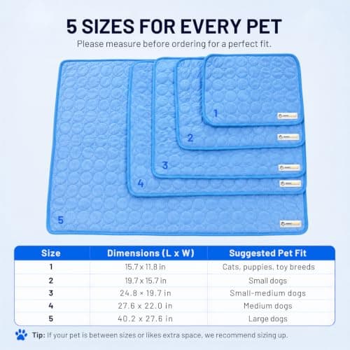 Doggykingdom Cooling Mat for Dogs – Ice Silk Self-Cooling Pet Pad for Dogs & Cats, Breathable Washable Cooling Pad for Crate, Kennel, Car & Floor, Summer Sleeping Mat, No Water Needed, Blue, X-Small view 3
