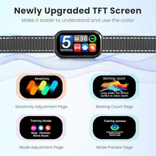 Upgraded Bark Collar for Dogs 10-120lbs, NATGOVOD Smart Anti Barking Collar with 5 Modes & Adjustable Sensitivity & Bark Counter, Waterproof Automatic Bark Collar for Small Medium Large Dogs view 2