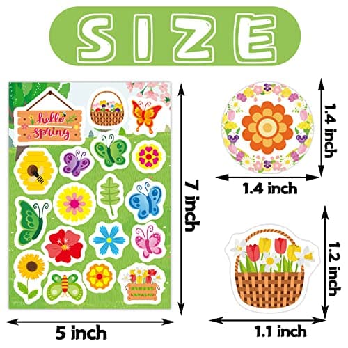 Joy Bang 404PCS Spring Stickers for Kids, 24 Sheets Garden Stickers Flower Stickers Nature Stickers Spring Stickers Crafts for School Classroom Teachers Childrens Spring Party Favors Supplies Gifts view 3