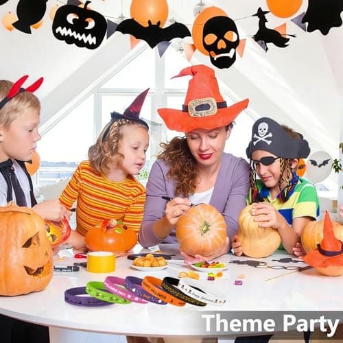 Mersper 30Pcs Magic Witch Rubber Bracelets for Wicked Party Favors, Horror Silicone Bracelets Ghost Spider Spooky Theme Costume Party Accessories for Goodie Bag Fillers (10 Designs) view 2