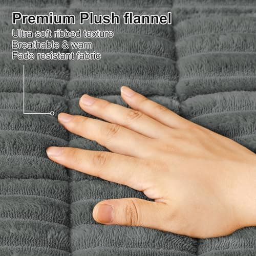 Smiry Couch Cover for Dogs Washable, Non Slip Fuzzy Pet Couch Covers for 3 Cushion Sofa Pet Friendly, Thick Soft Sofa Slipcovers Cushion Protector (Dark Grey, 27.6" x 59") view 5