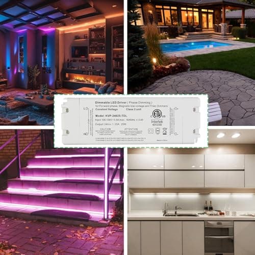 Hanbaak 25W Triac Dimmable LED Driver, 24V Dimmable Power Supply, 100-130VAC to 24VDC Transformer for Low Voltage Lighting Project, Compatible with Lutron Leviton Dimmers view 7