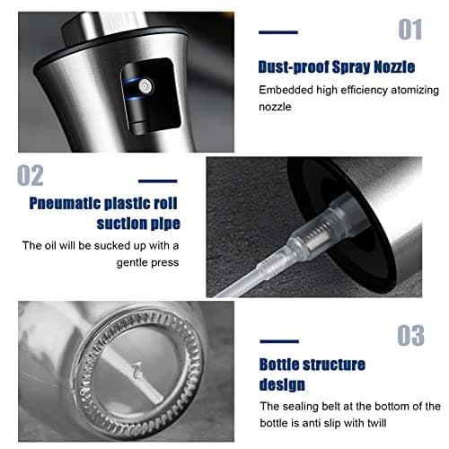 SAINSWIN Oil Sprayer for Cooking,Olive Oil Fine Mist Sprayer - 200ML Mister Bottle for Cooking, Baking, and Air Fryer - Avocado and Canola Oil Dispenser - Kitchen Gadget Essentials view 3