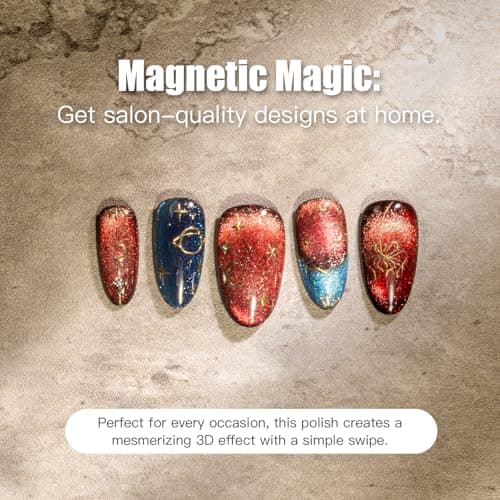 SAGEBIO Cat Eye Gel Nail Polish with Magnet Stick, 15ml Holographic Magnetic Effect Gel, Long-Lasting & Non-Toxic, Ideal for DIY Nail Art 02 view 4