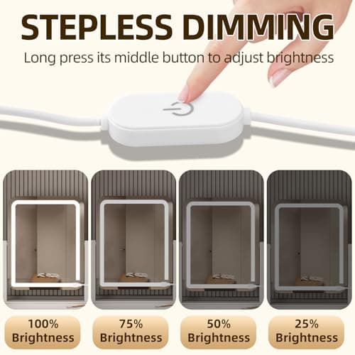 ZSLAIFU LED Vanity Lights for Mirror, Hollywood Style Makeup Lighting, 13.2FT White Strip Lights for Mirror, Dimmable Makeup Vanity Light Strip for Bathroom, Dressing Table and DIY Lighting view 2