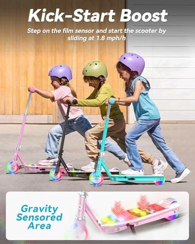 Gyroor KS2 Electric Scooter for Kids, 5 MPH, LED Light-Up Wheels, Ages 3-8 view 4