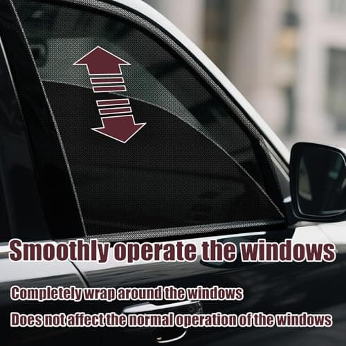 Car Window Screen for Cars and SUVs, Insect-Proof, Maintains Air Circulation, Sun Shading, Privacy Protection(2 Front Windows) view 5