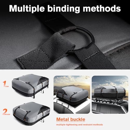 Waterproof Rooftop Cargo Carrier Bag, 100% Waterproof Sealing with Anti-Slip Mat, Fits Vehicles with or Without Roof Rack, 21 Cubic Feet view 2
