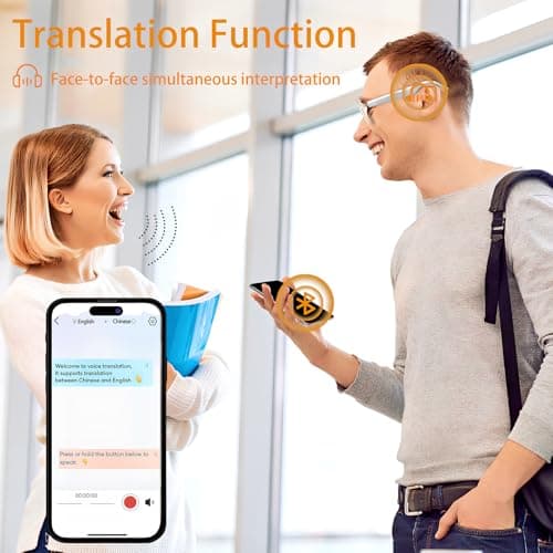 Oluote AI Translation Smart Glasses Bluetooth Headphone Glasses with 110+Translation Wireless Music&Calls Blue Light-blocking view 2