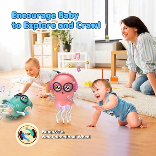 Zonopy Dancing Jellydancer Baby Toy, Crawling Infant Tummy Time Toy,Dancing Loud Music Crawling Walking Toys for 3 4 5 6 7 8 Year Old Kids Boy Girl Birthday Gifts, Interactive Relax Fidget Gifts view 5