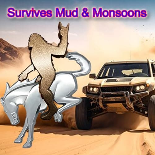 Add-A-Sasquatch Emblem for Bronco – 3" x 4" Overlay Decal – Easy Install, Industrial Strength 3M Tape – Fun Off-Road Accessory （NO Pony Emblem ）(Flat Bronze Metallic) view 4