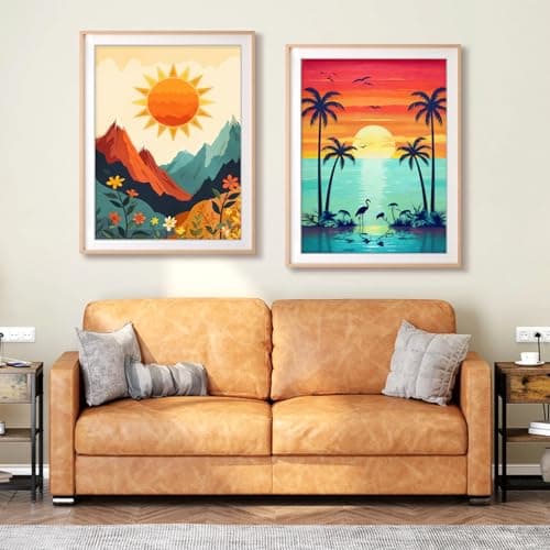 SuanFA Diamond Art Kits for Adults,Bohemian Sun & Mountain Landscape,Easy Diamond Painting for Teens Beginners for Home Wall Decor (12x16inch) view 3