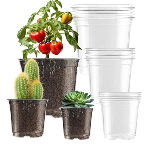 auriikoop Clear Nursery Pots 5/4/3.5 Inch Plastic Seedling Plant Pot with Drainage Holes for Transplanting Succulents Cuttings (15Pcs) view 1