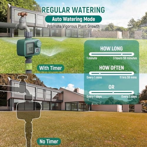 Sprinkler Timer: Programmable Hose Timer with Rain Delay/Manual/Automatic Watering System, Water Timers for Garden Hose, Digital Drip Irrigation for Yard Lawn Outdoor (1 Outlet) view 3