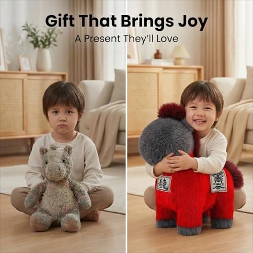 LXYUNKJ 2026 Year of The Horse Stuffed Animals Plush Soft Plushie Toys - Mascot Doll Toys Zodiac Decor, Super Cute Plush Soft Toy for Adults, Kids and Families Gifts (16" Chì Tù) view 6