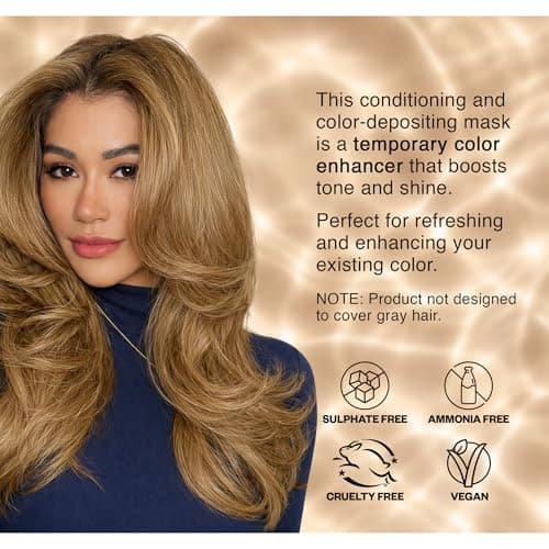 IGK A La Plage Color Depositing Hair Mask | Light Sand Semi Permanent Color Conditioner + Gloss Toner | Hydrating Formula Adds Shine + Refreshes Color | Vegan + Cruelty Free | 6 oz view 5