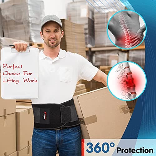 FEATOL Back Brace Support Belt-Lumbar Support Back Brace for Back Pain, Sciatica, Scoliosis, Herniated Disc Adjustable Support Straps-Lower Back Brace with Removable Lumbar Pad for Men & Women view 4