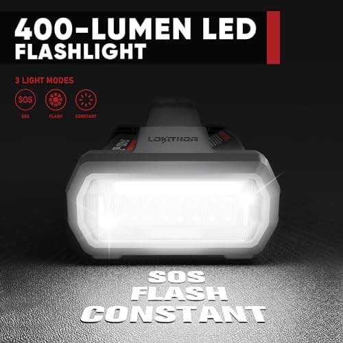 LOKITHOR JA400 1750A 12V Jump Starter with Air Compressor, 60W Two-Way Fast Charing, Lithium Car Battery Starter with 150PSI Digital Tire Inflator, Booster Pack for 7.5L Gas or 5.5L Diesel Engines view 6