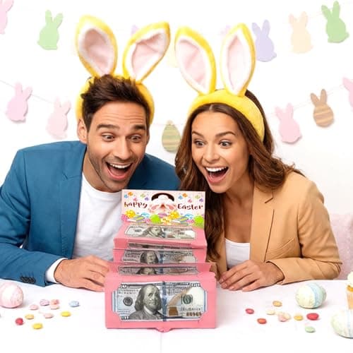 Easter Money Holder with Bunny - 10 Slot Cash Envelope Card for Easter, Birthday, Graduation | Creative Gift for Teens, Kids, Adults, Men & Women (Pink, 1Pcs) view 6