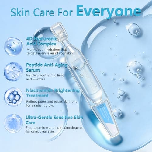5% Hyaluronic Acid Serum for Face, 4D Multi-Layer Hydration, Ultra Hydrating Anti-Aging Serum, Moisturizer for Dry & Sensitive Skin, Pre-Makeup Skincare, Single-Use Ampoule 0.05fl oz x 30e view 2